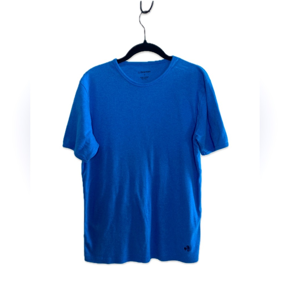 J. Peterman 100% Cotton Royal Blue Short Sleeve Ringer T-shirt Size Medium